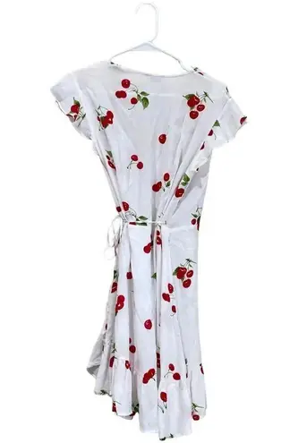 Rails Koreen Cherry Print Mini Ruffle Wrap Dress Size Small