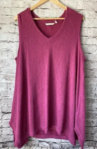 Soft Surroundings Pink V Neck Tank Top Size 2X Tunic Summer