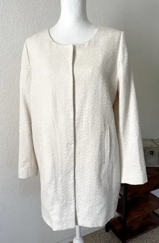 DES Petits Hauts | Luxury Ecru duster coat. size Large NWT White