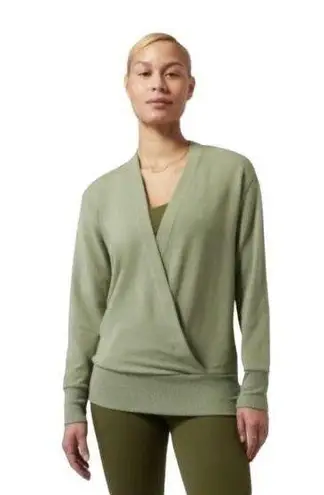 Athleta  Parana V Neck Wrap Sweatshirt Cardigan/ Eucalyptus Olive Oversized Nwot