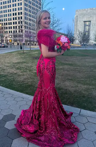 Ava Pink Prom Dress thumbnail 3