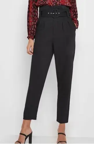 Bardot Artiza Black Paper Bag High Waisted Pants Size Small 6