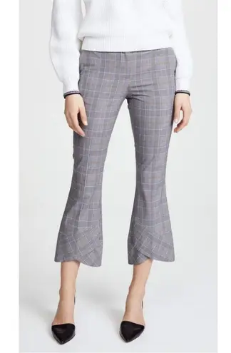 Robert Rodriguez Plaid Crop Flare-Hem Tailored Trousers Size 4 Mid Rise Dressy