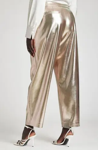 Eloquii size 14 Metallic Faux Leather Trouser pant gold