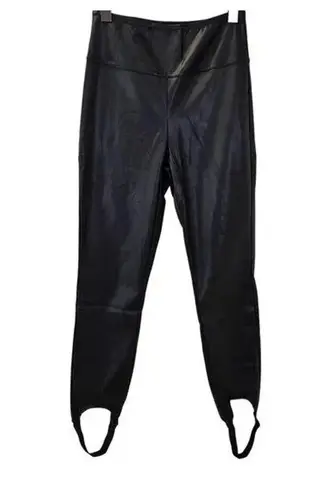We Wore What NWT Buttery Faux Leather High Waisted Ankle Stirrup Leggings S Black