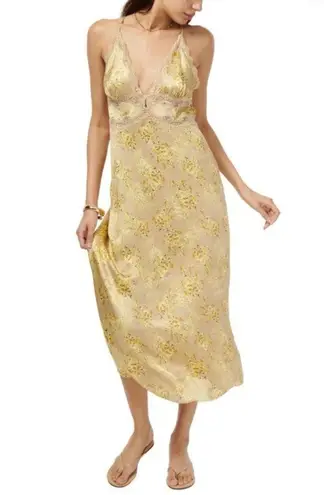 Cami NYC Roya Dress In Yellow Floral Yellow midi Dress size M NEW