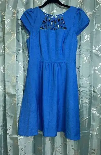 Maeve Anthropologie  Dress Size 2. EUC. Blue With Lattice Top.