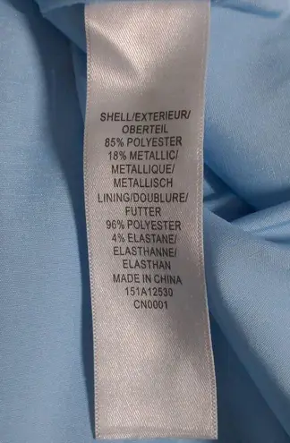 Aidan Mattox Aidan Dress Blue Metallic Embellished Stretch Zip Straps Mini 8