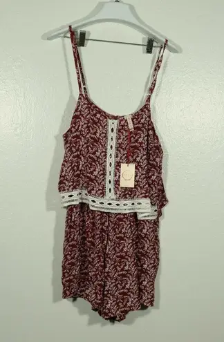 Raga NWT Wild Love Crochet Trim Romper