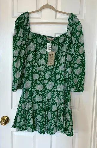 Mille Resort & Travel Kelly Green White Floral‎ Dress Womens Size XL NEW