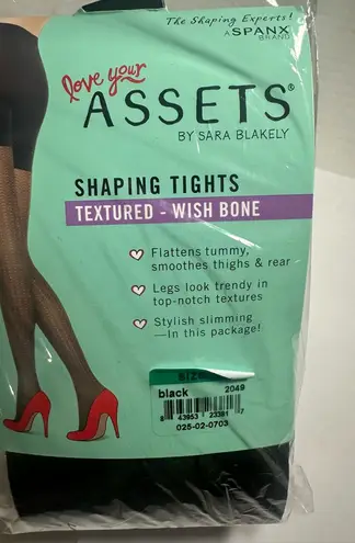 SPANX Assets by Sara Blakely Shaping Tights Women's 3 Black Textured Wish Bone