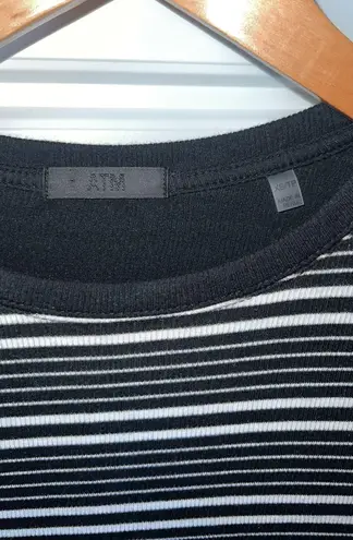 ATM Anthony Thomas Melillo Engineered Strip Long Sleeve Dress