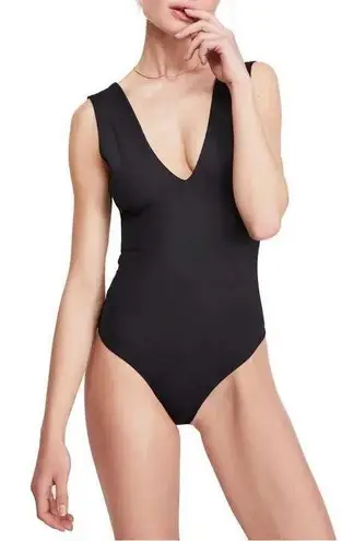 Intimately Free People Bodysuit Women Medium Black Keep It Sleek Gothic Sexy