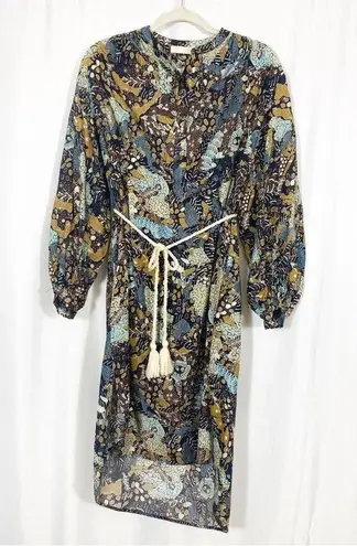Ulla Johnson Agadir Belted Cotton Blend Printed Voile Dress Earth Tone Sol