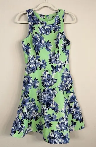 J.Crew Photo Floral Dress Women’s Size 4 Mint Green Blue Spring Pockets A