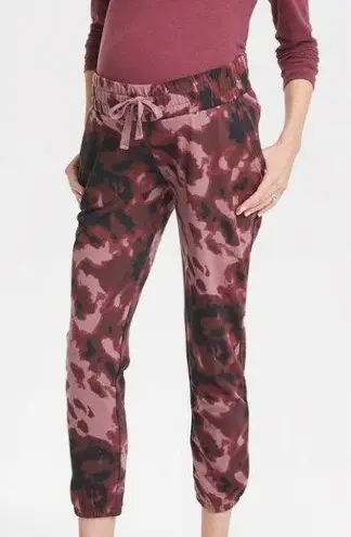 NEW Isabel Maternity Burgundy Pink Tie Dye Jogger Pants MEDIUM Purple Size undefined