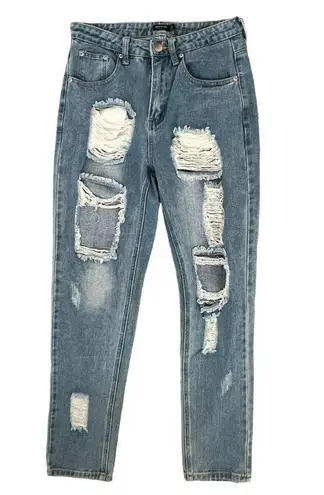 Nasty Gal  Distressed High Waist Mom Denim Jeans Size 4