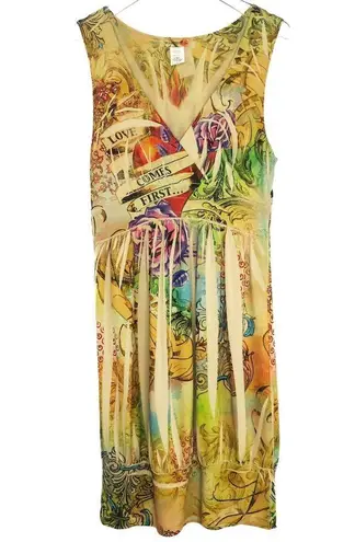 Body Central Y2k Tattoo Pattern Sleeveless Mini Dress Small