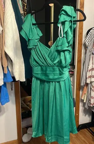 Lulus Daytime Darling Dress Color Green Style Mini Ruffle Size M