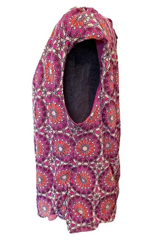 George Plus Size Vintage Hippie Eclectic Psychedelic Mosaic Mandala Mesh Top