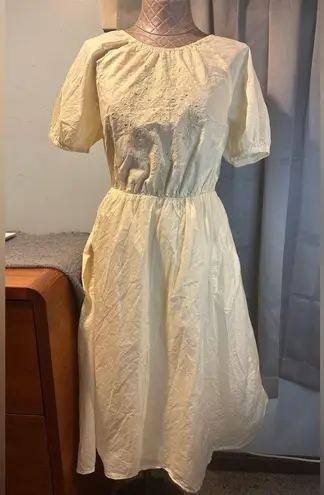 Pamela Love X RTR Cream Embroidered Midi Dress Womens Boho Chic Size XL $395