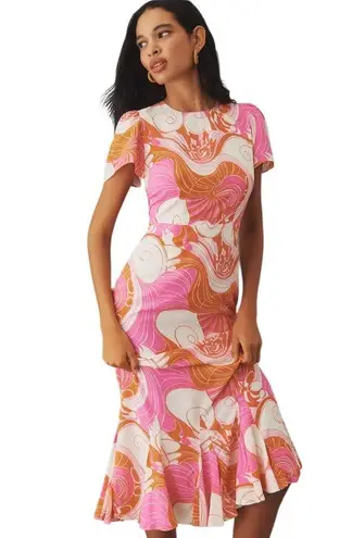 RHODE Lulani Midi Dress Size 2 Pink