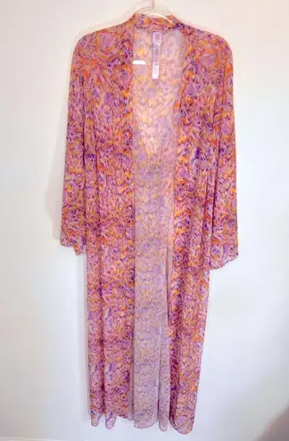 Savage x Fenty Floor Length Back Crisscross Tie Mesh Robe Size Xl/1X