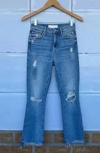 MOTHER SUPERIOR DENIM Insider crop step fray jeans in We Are Castaways blue 23