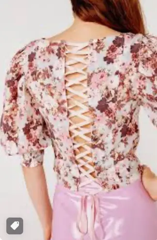 For Love & Lemons  Houston Lace Up Blouse