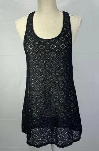 Roxy Black Crochet Open Knot Swimsuit Coverup Size Medium