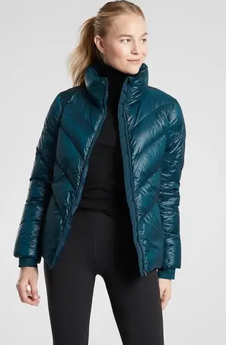 Athleta lofty down jacket dark vista teal size medium