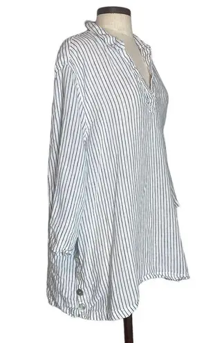 Artisan NY  linen stripe lagenlook blouse