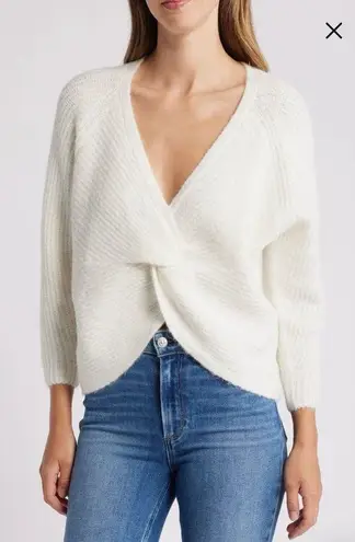 Hatley Crossover Raglan Sleeve Sweater Ivory Size XL Wool Blend Soft Comfy