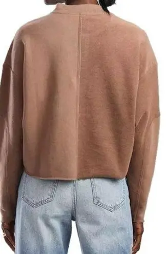 Gilded Intent Brown Slouchy Cropped Pullover Henley Women’s Size M