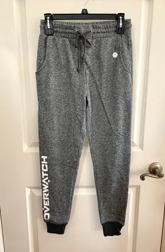 NEW Overwatch Logo Heathered Drawstring Jogger Sweat Pants in Grey