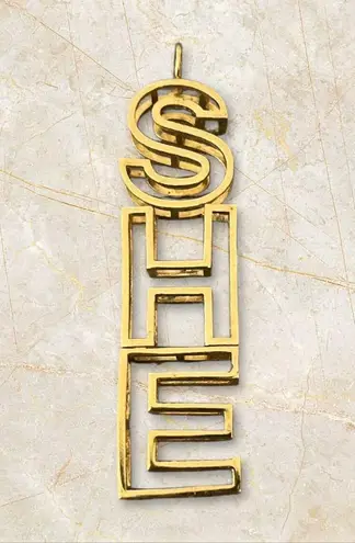 SHE Gold Tone Pendant Necklace Keychain