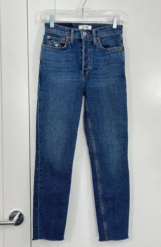 RE/DONE Size 25 Blue Stretch High Rise Ankle Crop Jeans