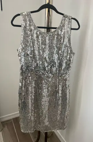 Stenay Silver Sequin Dress Size 10