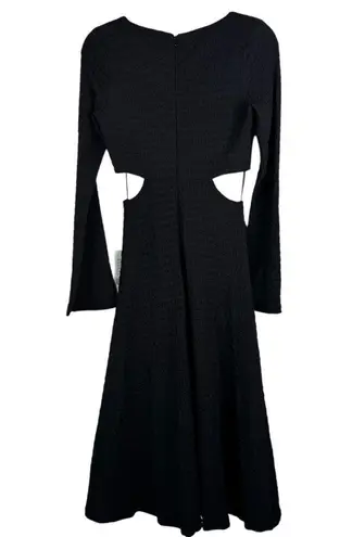 Likely NWT Eila Dress Black Textured Cutout Ring Deep V Midi A-Line Cocktail 6