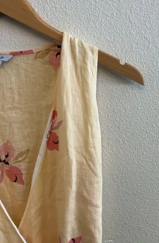 Rails Linen Floral Ruffle Madison Flounce Wrap Dress in Eden