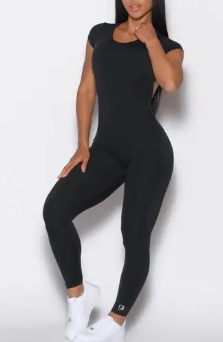 Bombshell sportswear Open Back Tee Bodysuit, Black