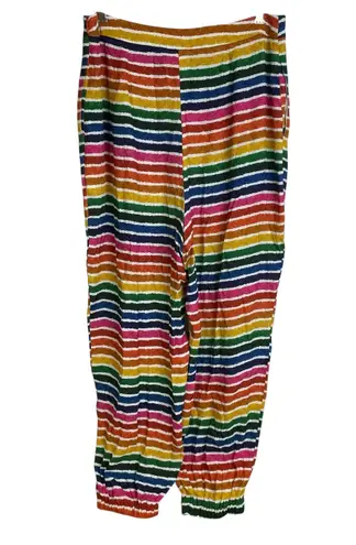 Farm Rio Anthropologie Rainbow Pants Womens Large Muilticolor Striped Jogger