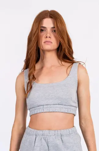 ACTA NEW  Athleisure Active Signature Sports Bra Lounge Heather Gray Large