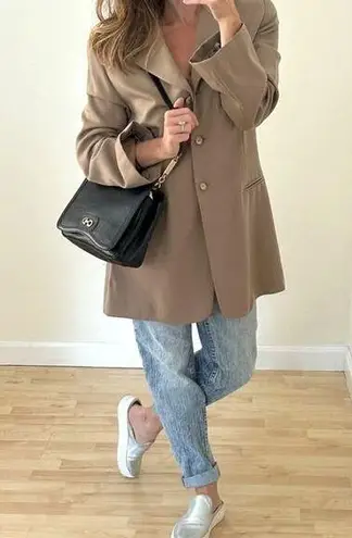 Salvatore Ferragamo COPY - Vintage Tan 3-Button Blazer Bell Sleeve Sz 10