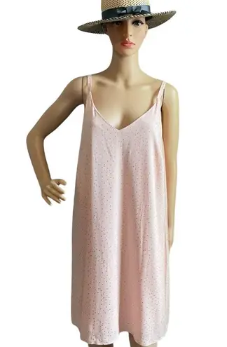 Millibon USA NWT Millibon Blush Pink with Gold Polkadots Slip Dress Size Large