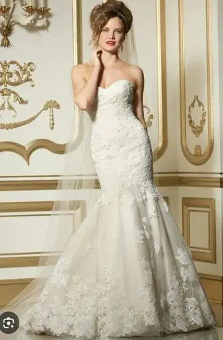 W•too NWT~ WTOO Ivory "Flora" Strapless Sweetheart Neck Wedding Dress Bride Gown ~12