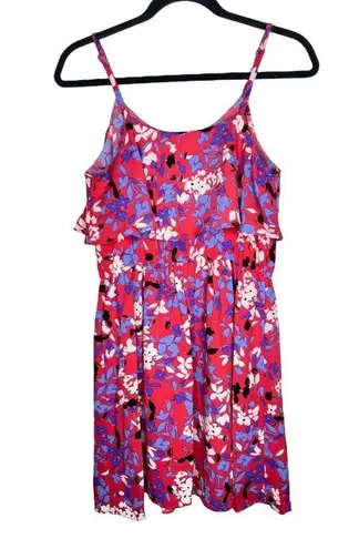 Elle  Dress Size S Floral Sleeveless Mini Dress Women's Multicolor Layered Pink