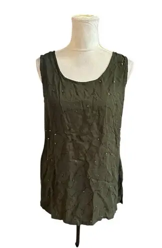 Gantos 2 Piece Skirt Set Green Embroidered Whimsical Floral Resort Wear S READ