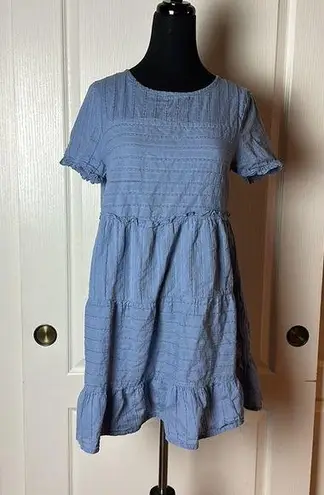 Cotton On  LIGHT BLUE BASIC CLASSIC TIERED SUN DRESS