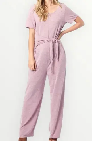 Alternative Women's Pink Tie Waist Jumpsuit Size M Casual Short Sleeve
